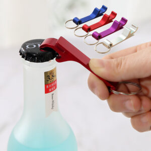 Custom logo aluminum bottle opener keychain promotional giveaway