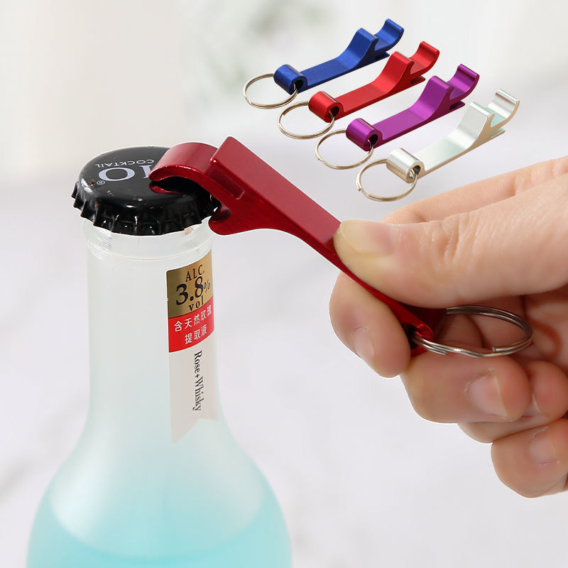 Custom logo aluminum bottle opener keychain promotional giveaway