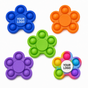 Custom Logo Flower Push Pop Fidget Spinner custom logo promotional fidget toy