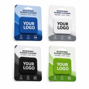 Custom logo microfiber phone screen cleaner sticker promotional gift