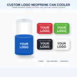 Custom logo neoprene can cooler with colorful foldable sleeves and beverage can