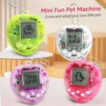 Transparent virtual pet game keychains in assorted colors