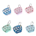 Mini whack-a-mole game keychains in assorted stock colors