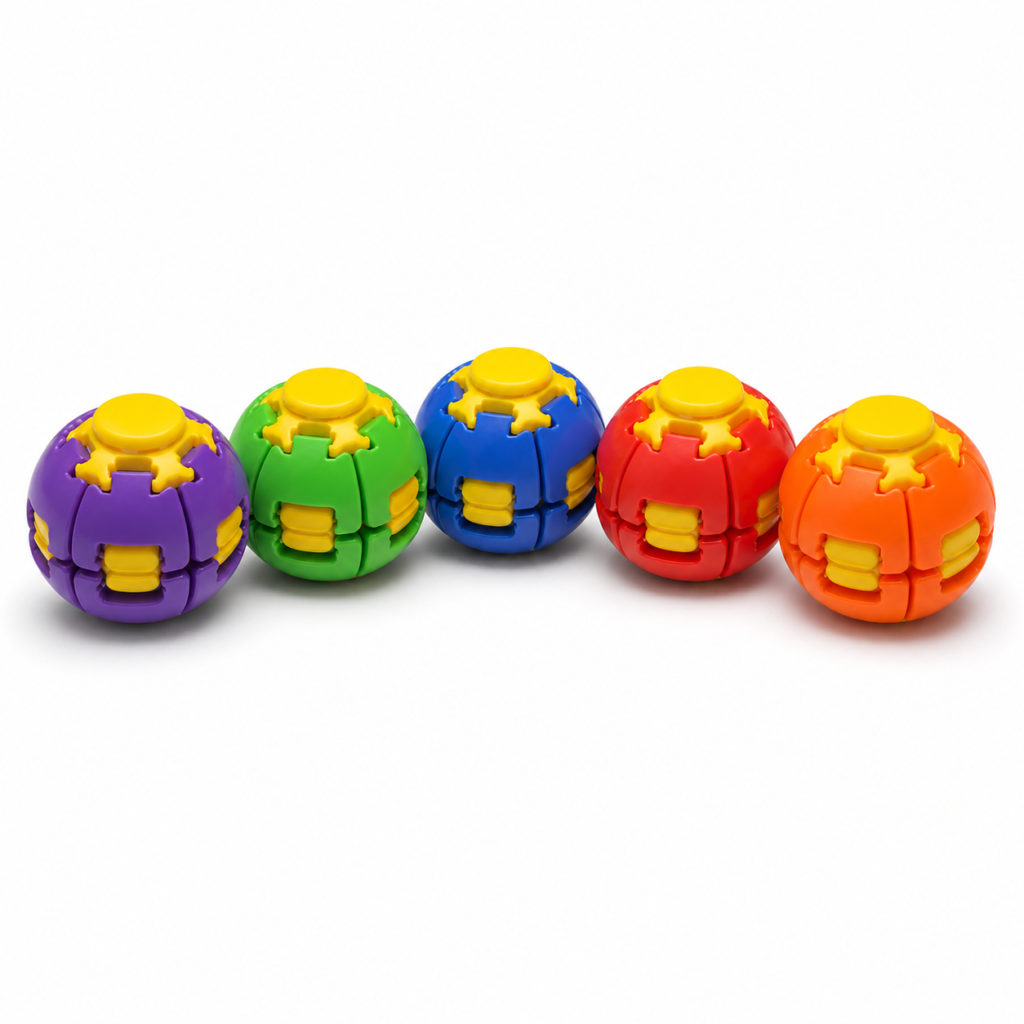 Pop and spin fidget toy in five current stock colors