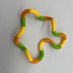 Orange yellow and green custom twist fidget snake variant