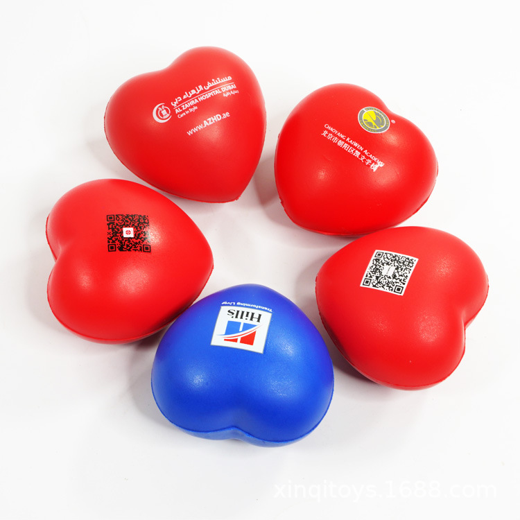 Custom heart stress ball samples