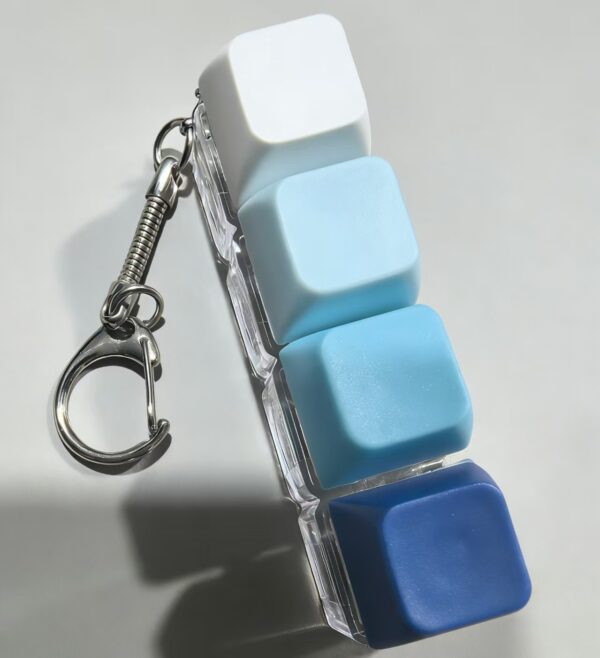 Custom 4-Key Keyboard Fidget Keychain Clicker Toy