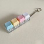 Pastel color 4-key mechanical keyboard fidget keychain