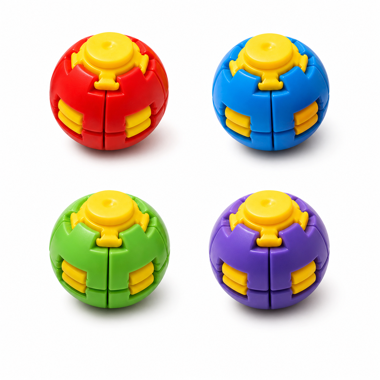 Press-to-spin gear fidget ball color options
