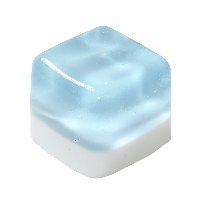 Wholesale soft ice cube squishy toy in translucent blue cube shape