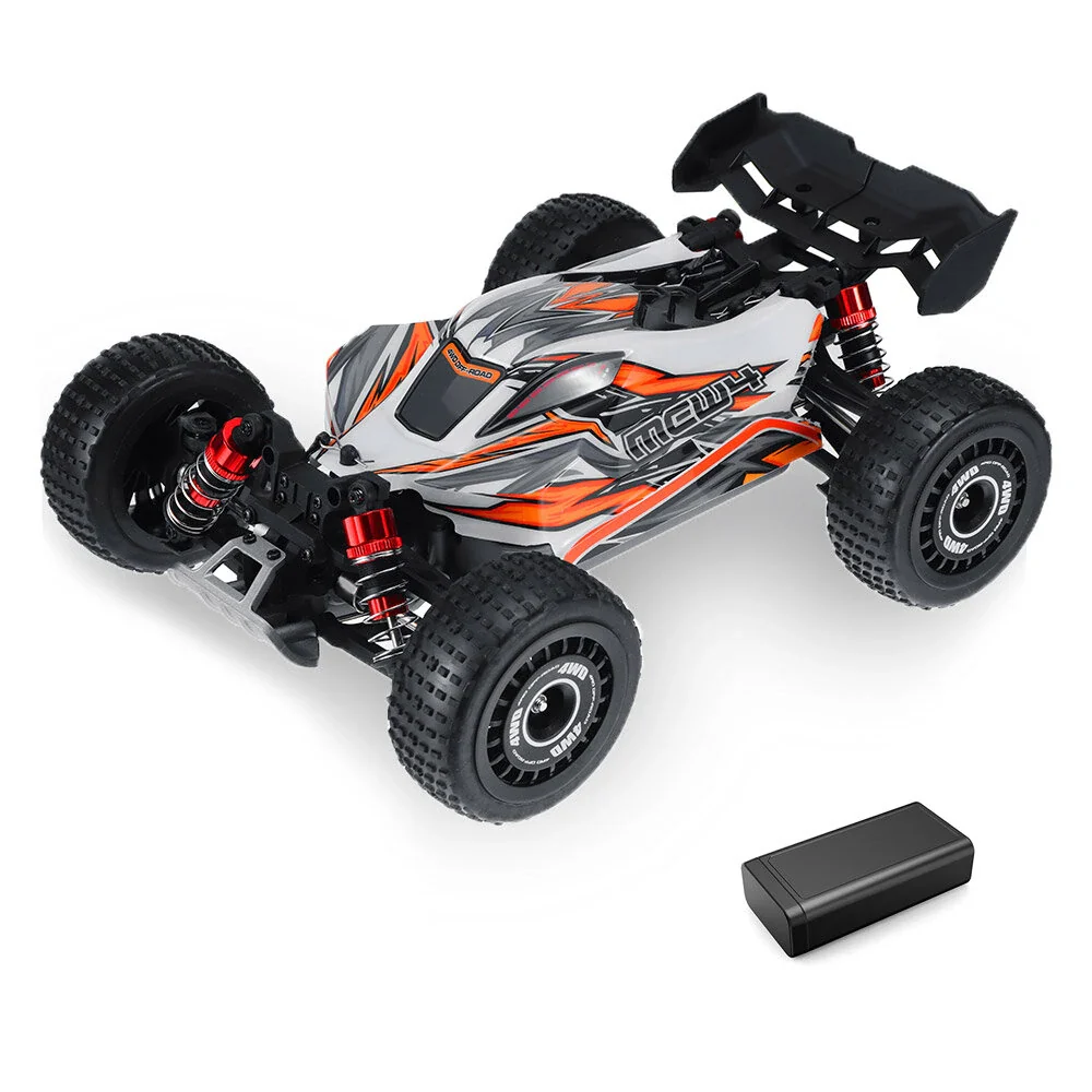 1:16 brushless 4WD high-speed RC off-road buggy with rechargeable battery on a white background