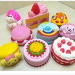 Assorted cake and cupcake squishy toys for wholesale dessert assortments