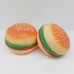 Two hamburger squishy toys for wholesale food novelty display