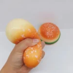 Hand squeezing hamburger squishy toy for wholesale sensory sourcing