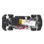 1:64 mini RC drift car chassis and steering electronics view