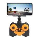 FPV RC car controller with smartphone live-video interface and dual joysticks