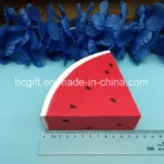 Watermelon slice squishy toy supplier display for fruit-themed wholesale assortments
